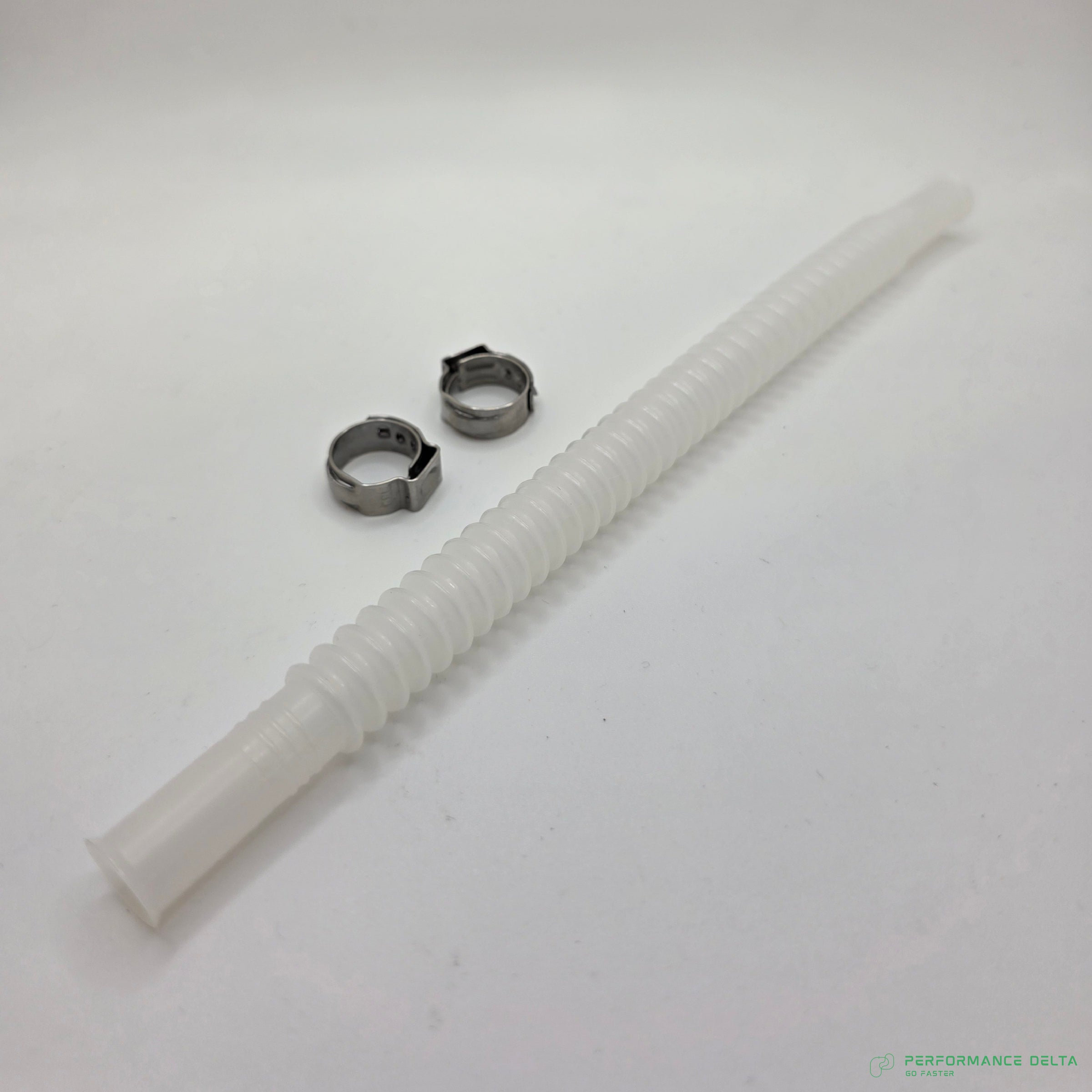 8mm / 20cm Corrugated Convoluted Flex Fuel Hose + Clamps for Fuel Pump Assembly