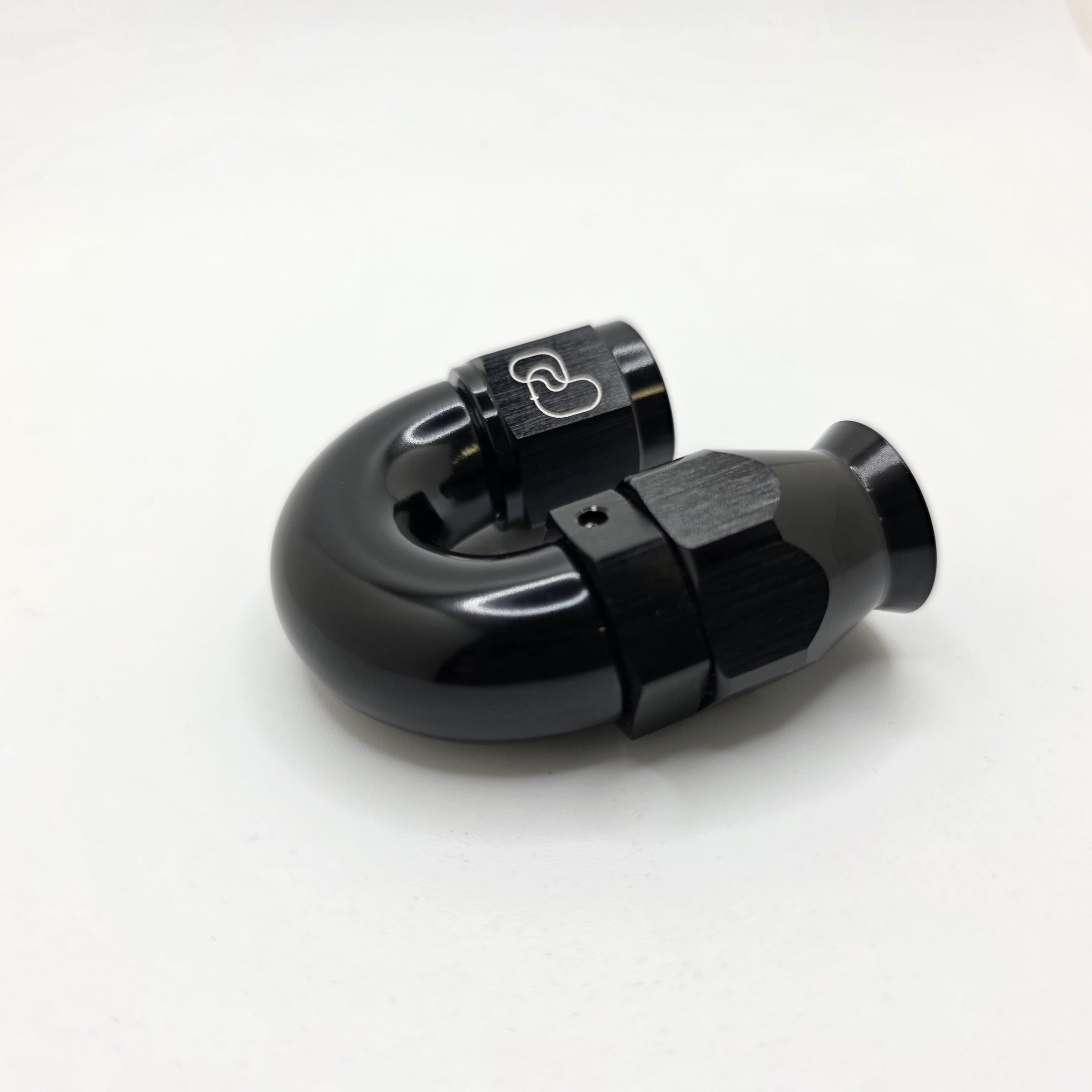 AN-06 180° PTFE Full Flow Hose End - Black