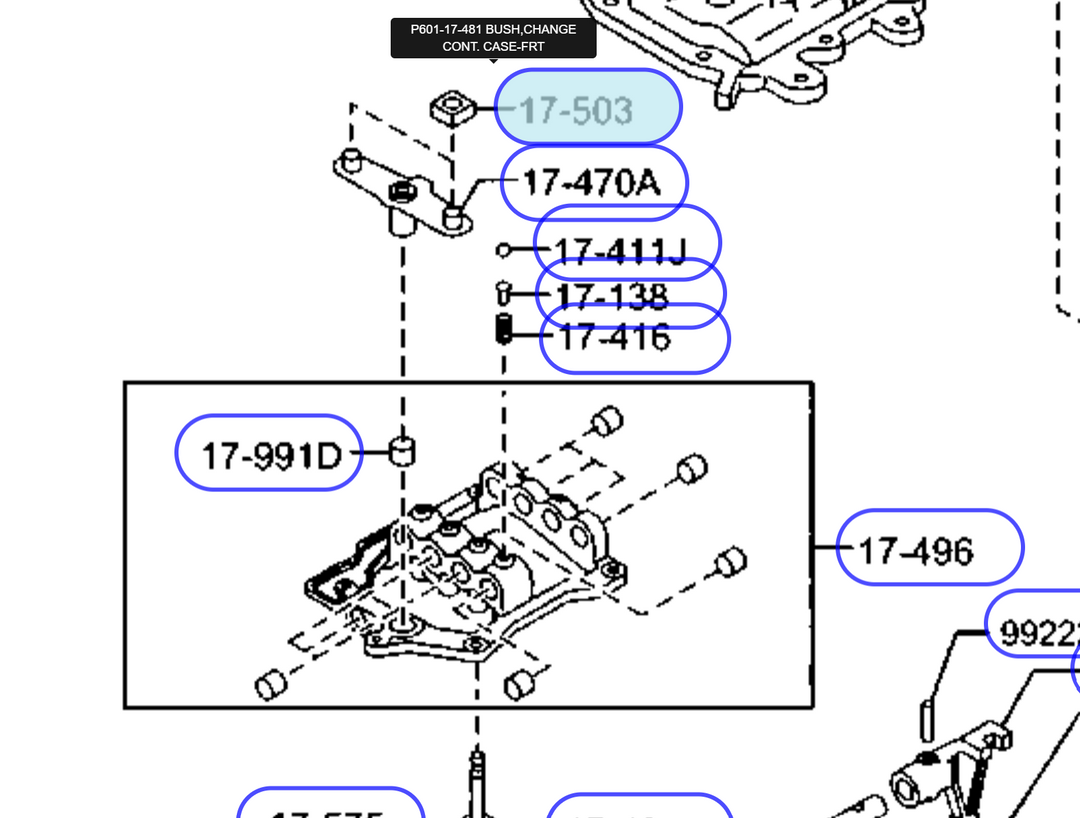 MX-5 / Miata NC / RX-8 Schaltgetriebe (MT6) Schaltsteuerungsbuchse