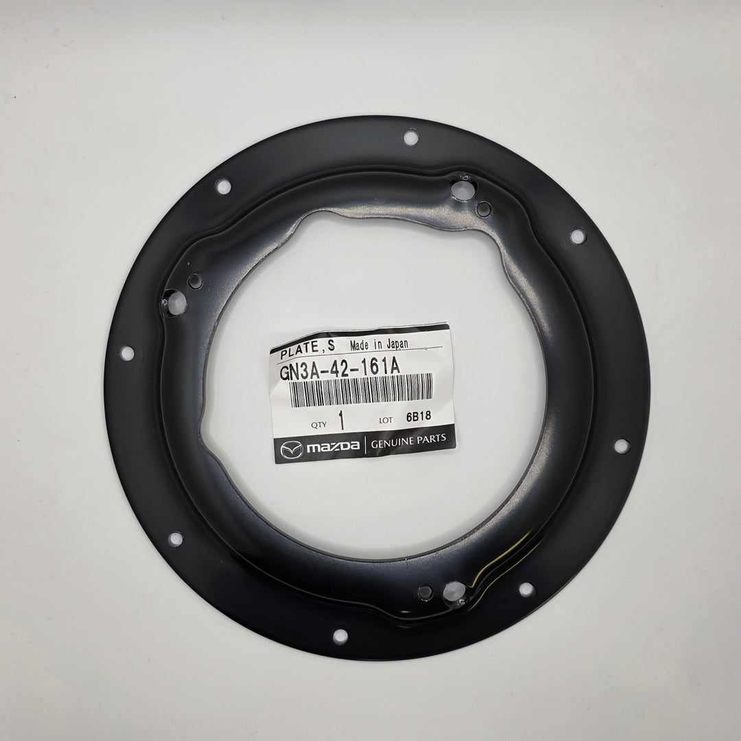 Genuine Mazda GN3A-42-161A fuel pump top hat retaining plate - black steel ring with bolt holes